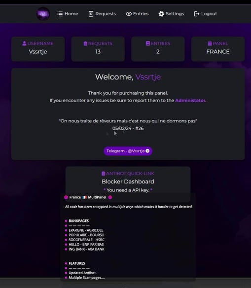 Figure 18. The V3B demo panel, showcasing the phishing results of a campaign targeting banking customers in France.