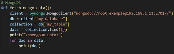 Figure 23. Fetch the MongoDB target data.