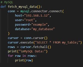 Figure 24. Fetch the MySQL target data.