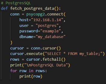 Figure 26. Fetch the PostgreSQL target data.