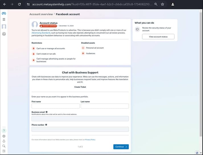 Figure 3.2. Updated landing page that now shows an inline display of the pop-up form from Figure 3.1