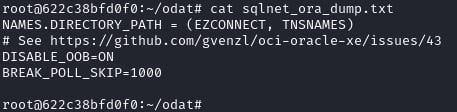 Figure 32. Expose the content of the sqlnet.ora file