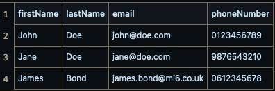 Figure 4. The sample.csv file used for the exploit.