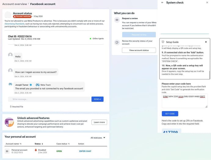 Figure 4.2. Possible email validation response after using dummy email from Figure 4.1