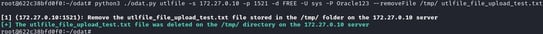 Figure 42. File deletion simulation via ODAT’s utlfile module