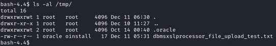 Figure 43. Verification of file deletion on the Oracle DB target host