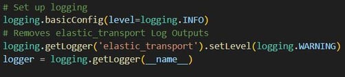 Figure 44. Setting up the Python logging