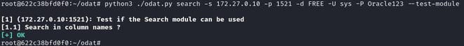 Figure 45. Testing ODATs search