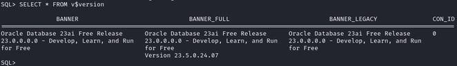 Figure 47. Obtain Oracle DB banner information via SQL shell