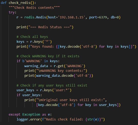 Figure 49. Checking the Redis target data after the Xbash simulation