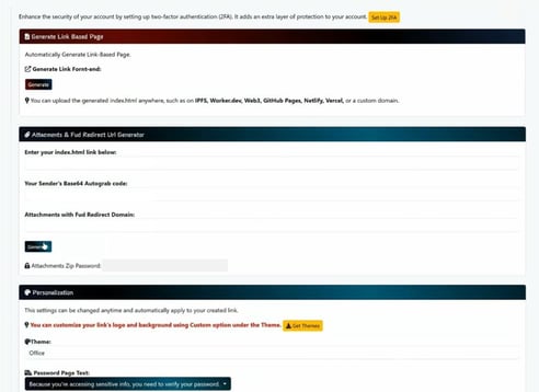 Figure 5. Rockstar 2FA portal’s Preferences tab.