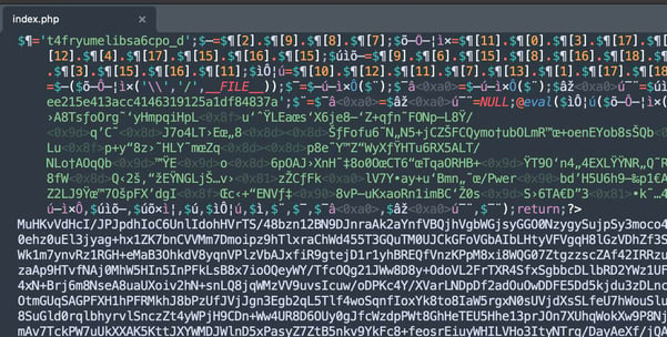 Figure 5. Sample of obfuscation technique used by Interac’s phishing landing page.