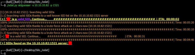 Figure 58. Exposing the SID of the Oracle DB target on the Silo CTF machine