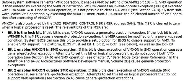 Figure 6. Enabling VMX operation 