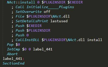 Figure 6. NSIS plug-in to run Pronsis Loader