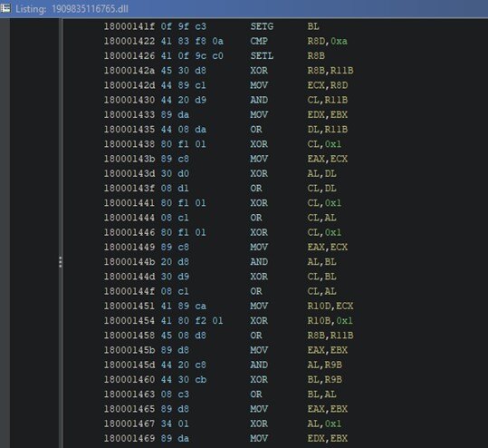 Figure 7. Binary obfuscation